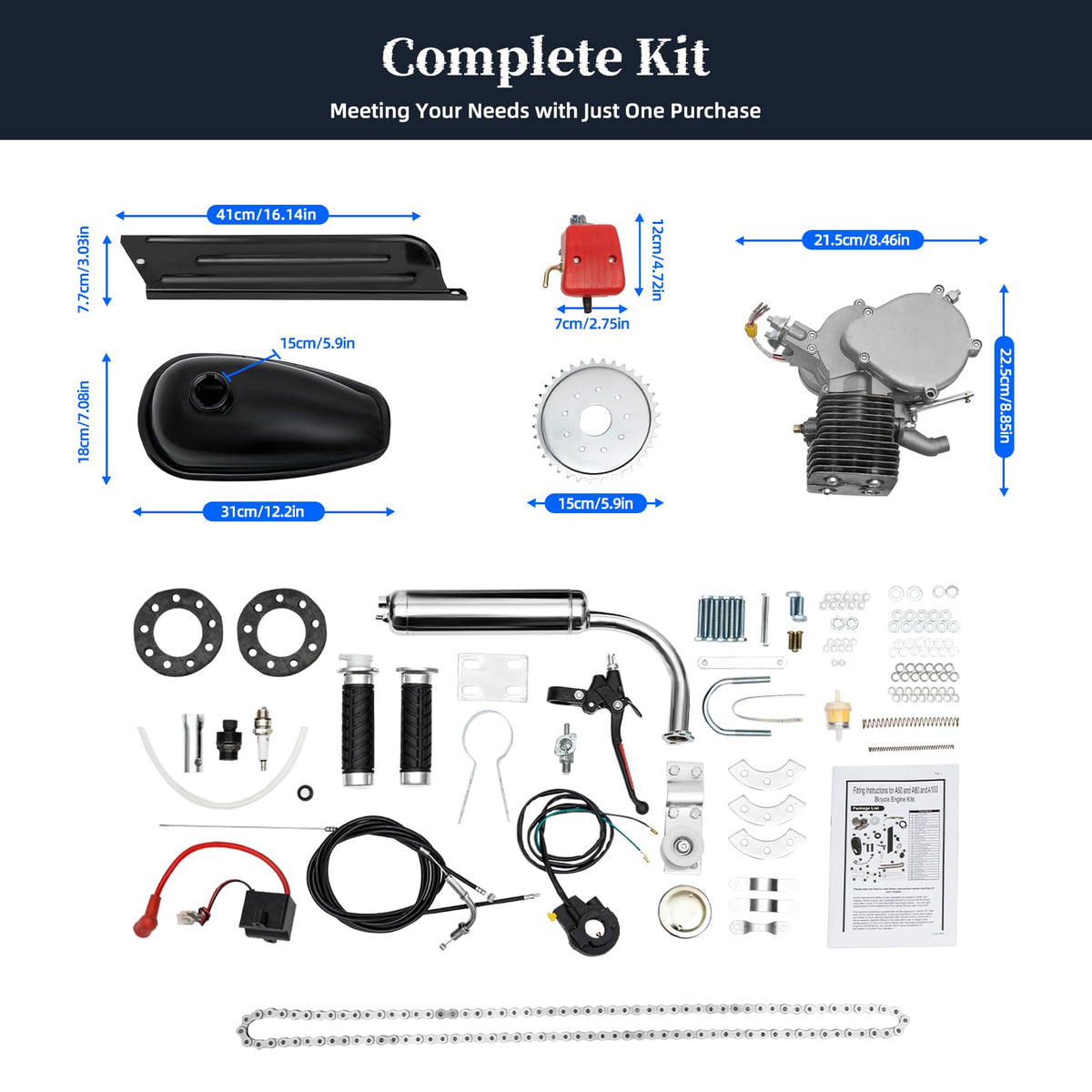 100CC 2-Stroke Bicycle Motor Kit A2336