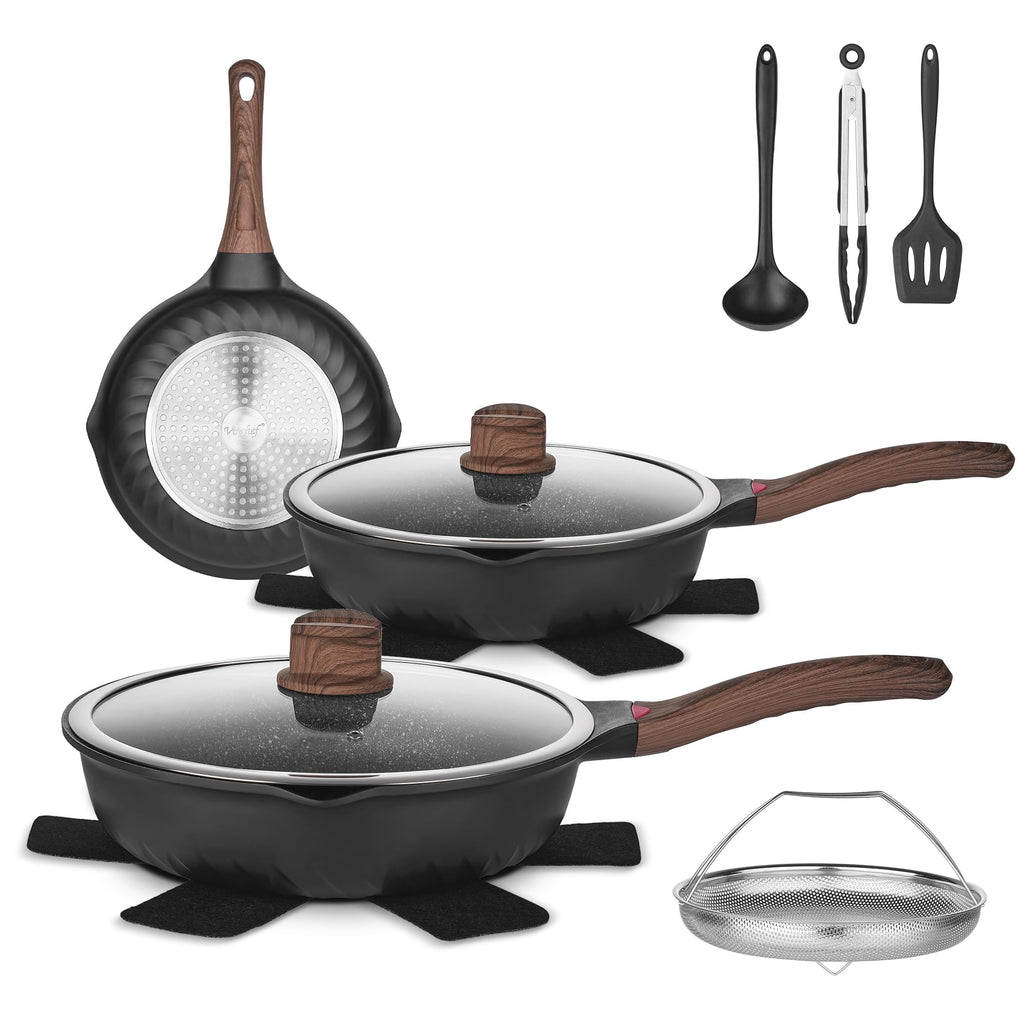 12 Pc Nonstick Deep Frying Pan Cookware Set G83221