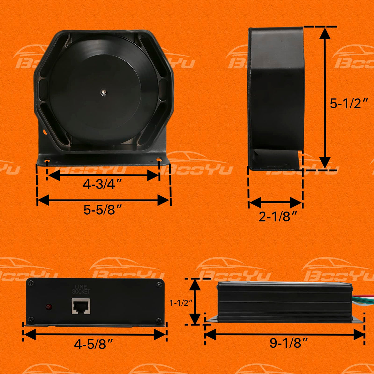 12V 400W 37 Tones Warning Emergency Siren PA System F6708