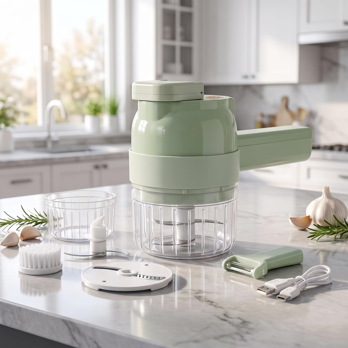 4-In-1 Electric Vegetable Cutter Set O775