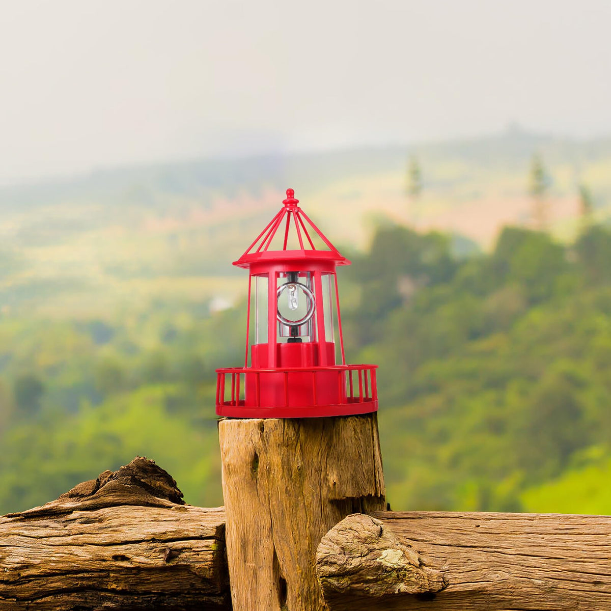 Solar Powered Rotating Lighthouse Garden Light Z256025