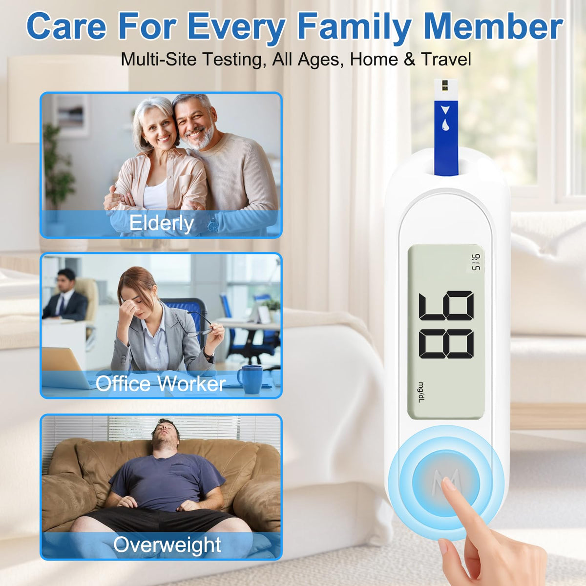 Blood Sugar Monitor Kit with 50 Test Strips & 50 Lancets J428784