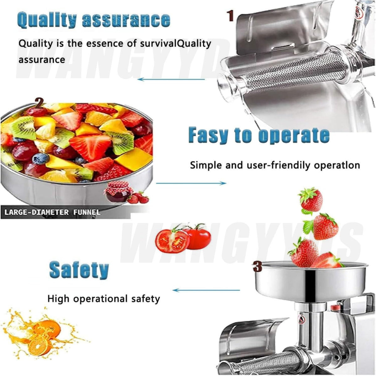 450W Electric Tomato Strainer Stainless Steel A4018