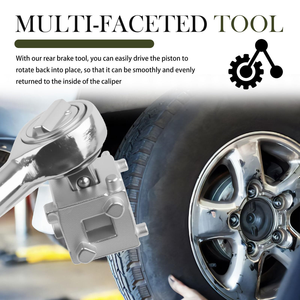 Brake Caliper Compression Tool with 3/8" Square Drive Hole R4370