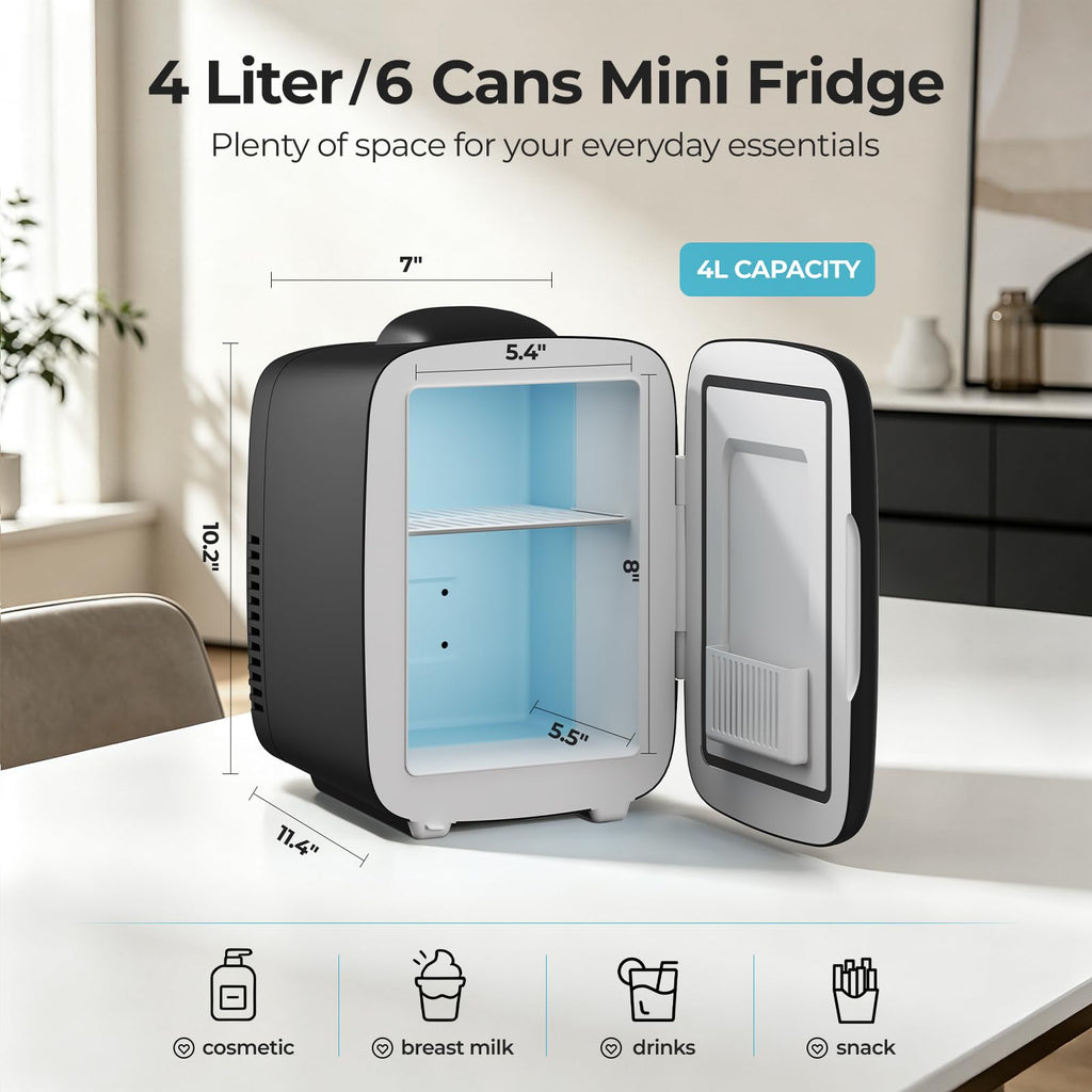 4L 6 Can Portable Mini Fridge H458617