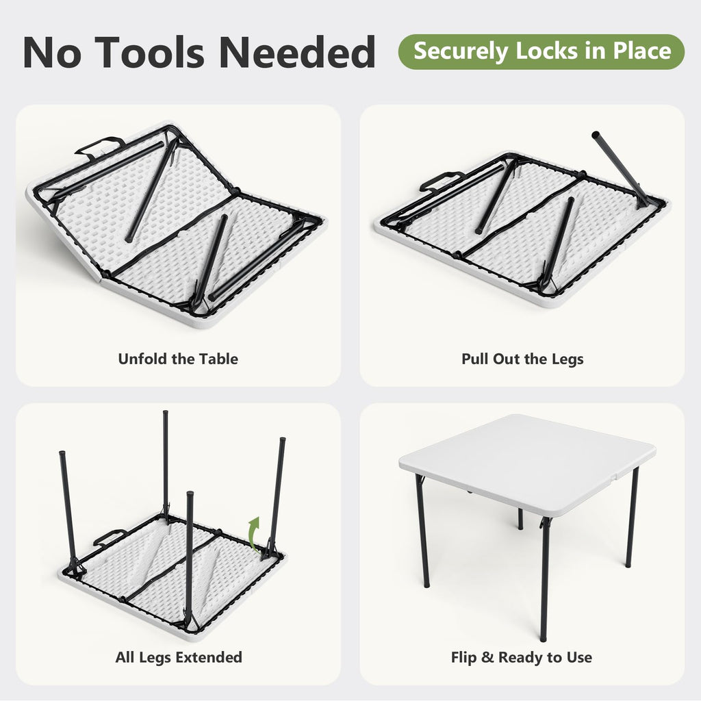 36 Inch Square Folding Card Table with Carrying Handle D305