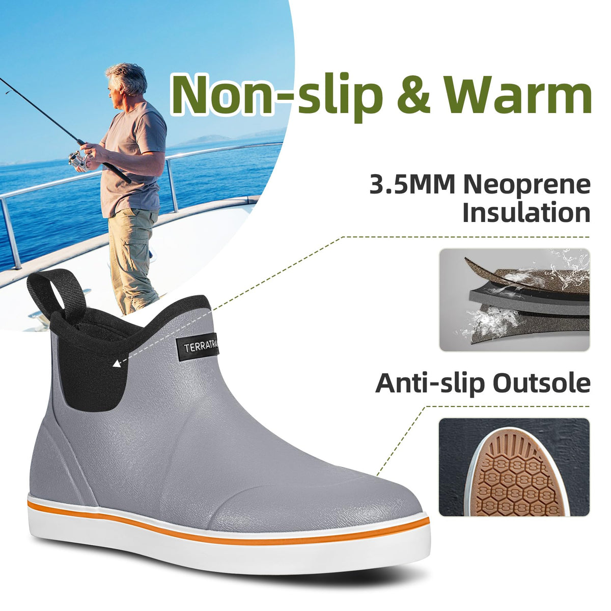 Waterproof Slip-On Ankle Deck Boots Z92058