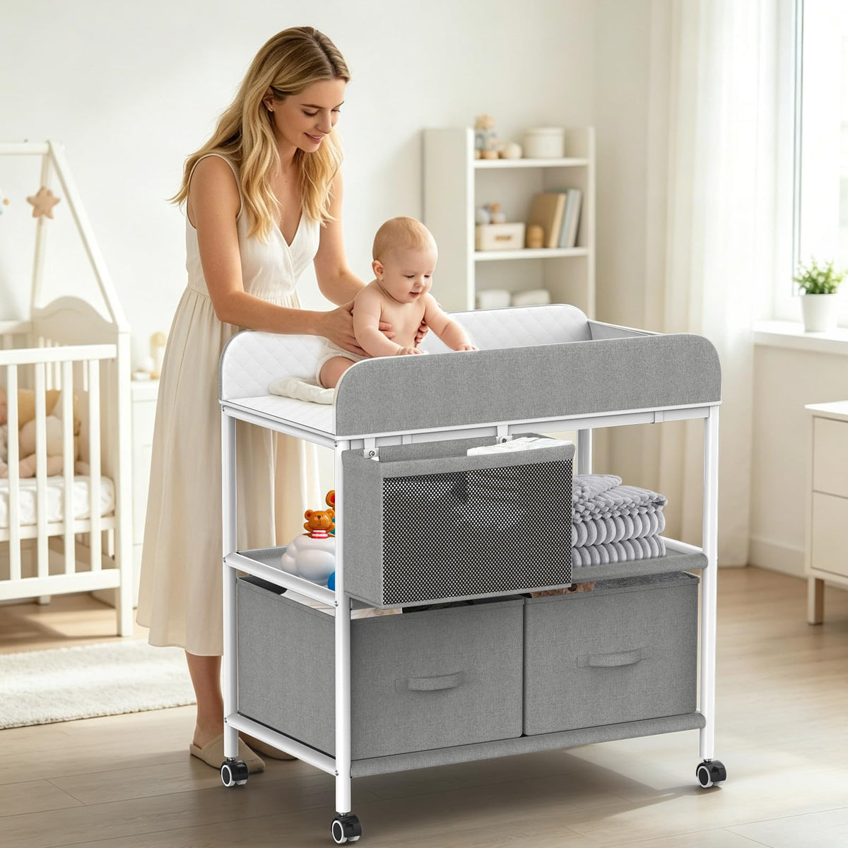 Portable Baby Changing Table with Wheels M121