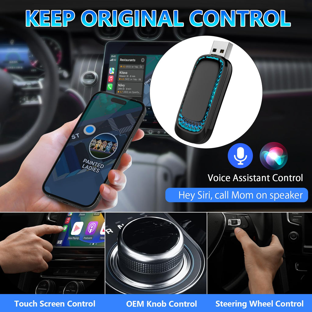 Wireless CarPlay Android Auto Adapter W308