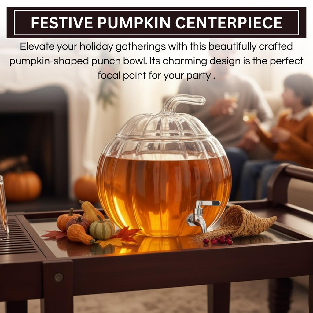 Glass Pumpkin Drink Dispenser 2 Gallon F212
