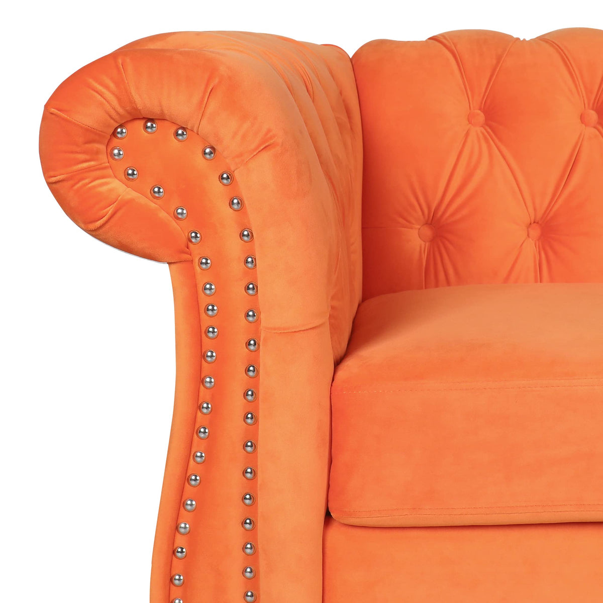 Orange Velvet 2 Seater Sofa U818685