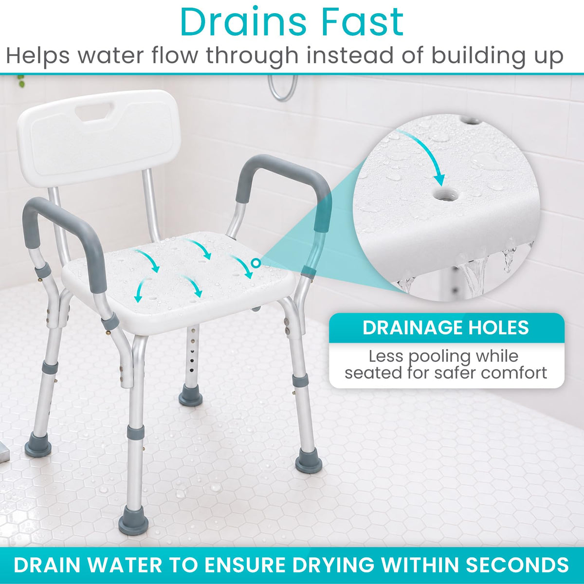 Shower Chair with Arms & Back I73945
