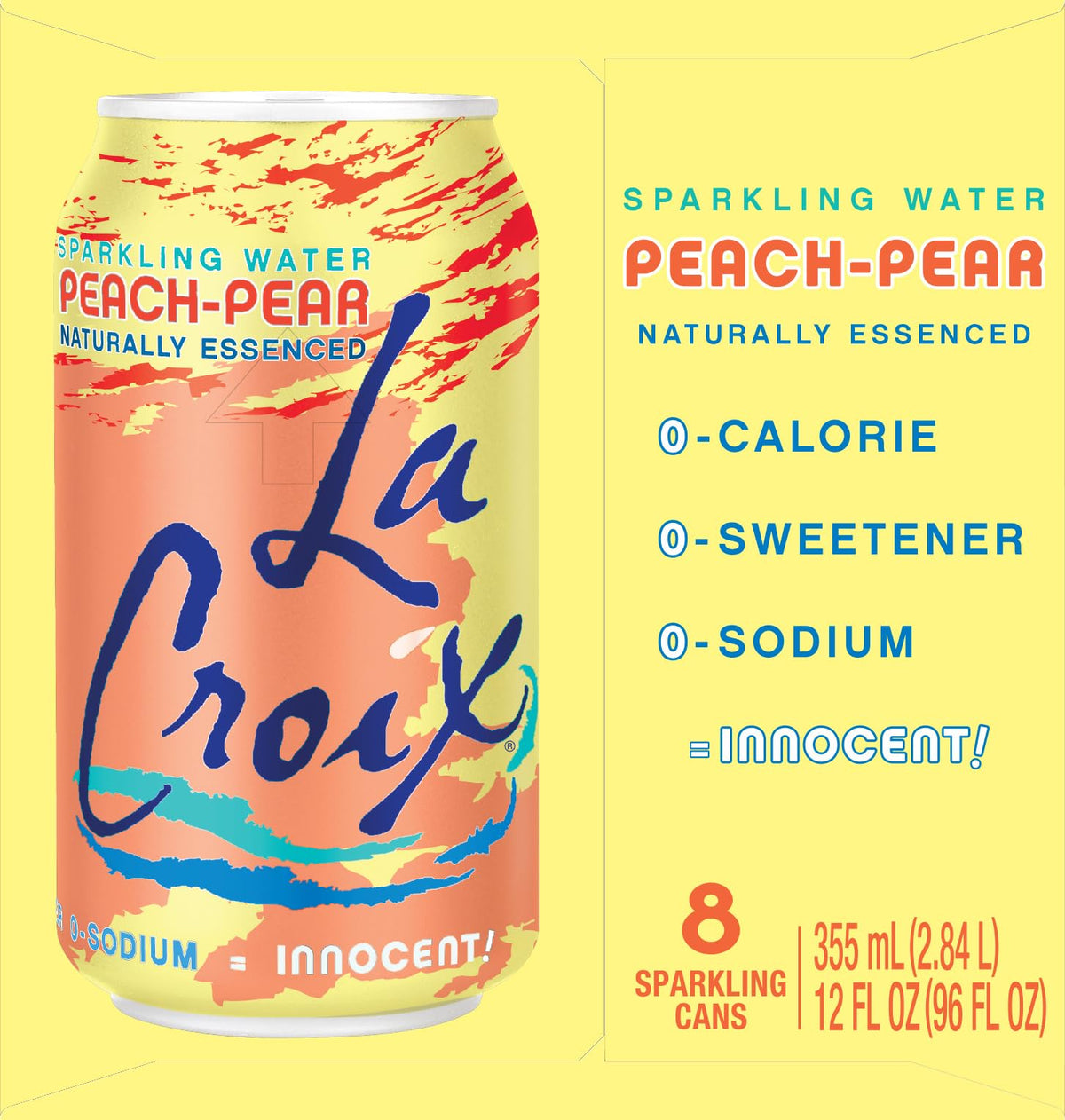 Sparkling Water Peach Pear 8 Pack 12 Fl Oz R353