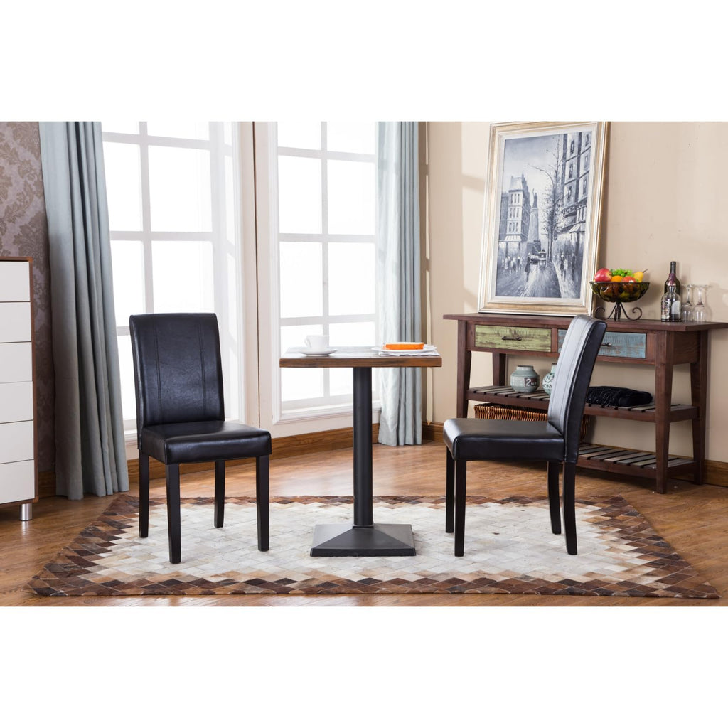 Solid Wood Leatherette Parson Chair Set of 2 G952