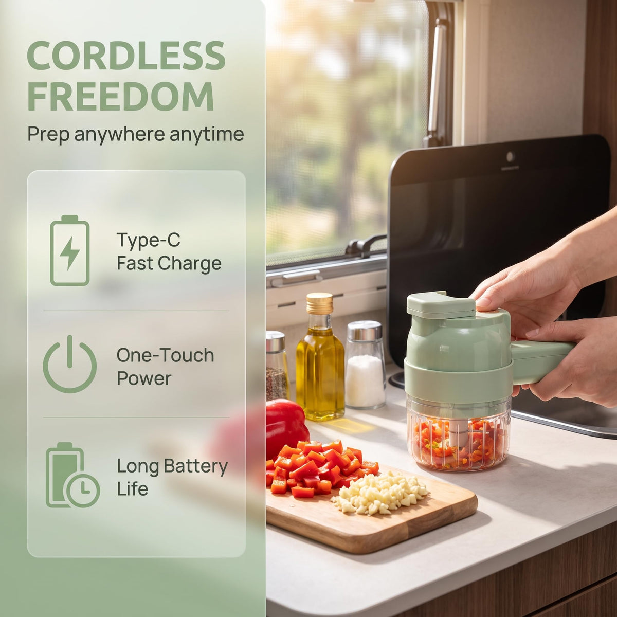 4-In-1 Electric Vegetable Cutter Set O775