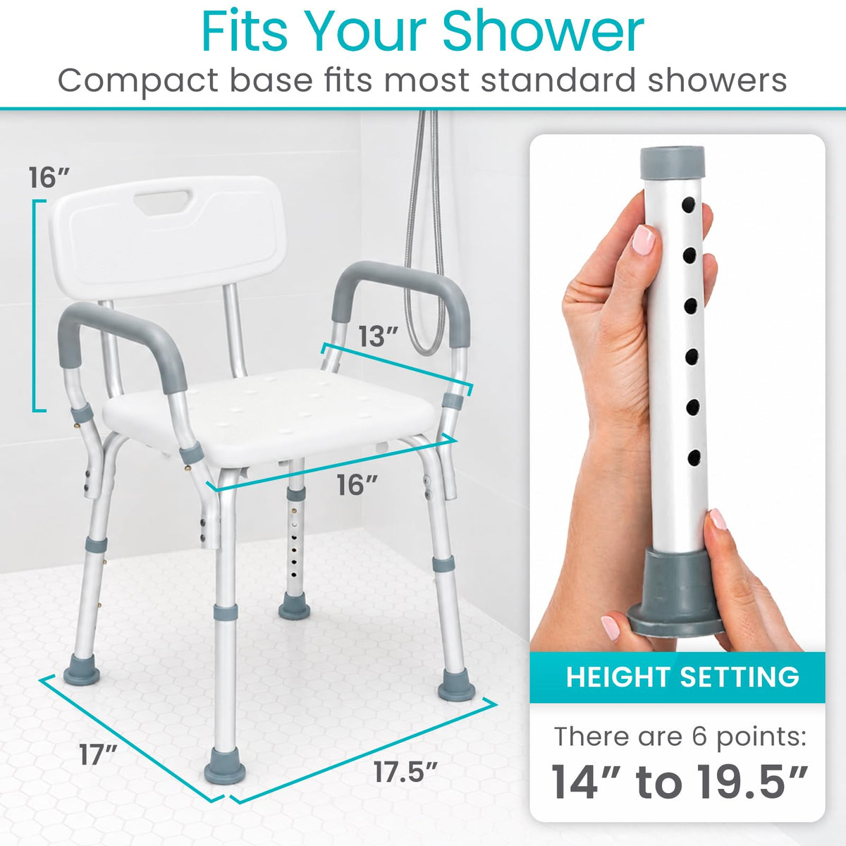 Shower Chair with Arms & Back I73945