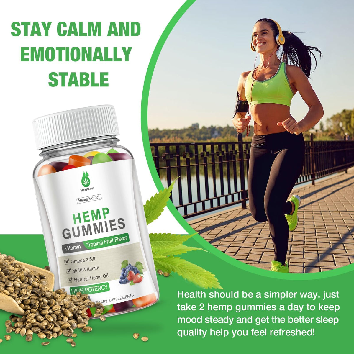 Hemp Gummies 100% Natural Organic Vegan 3 Packs H644