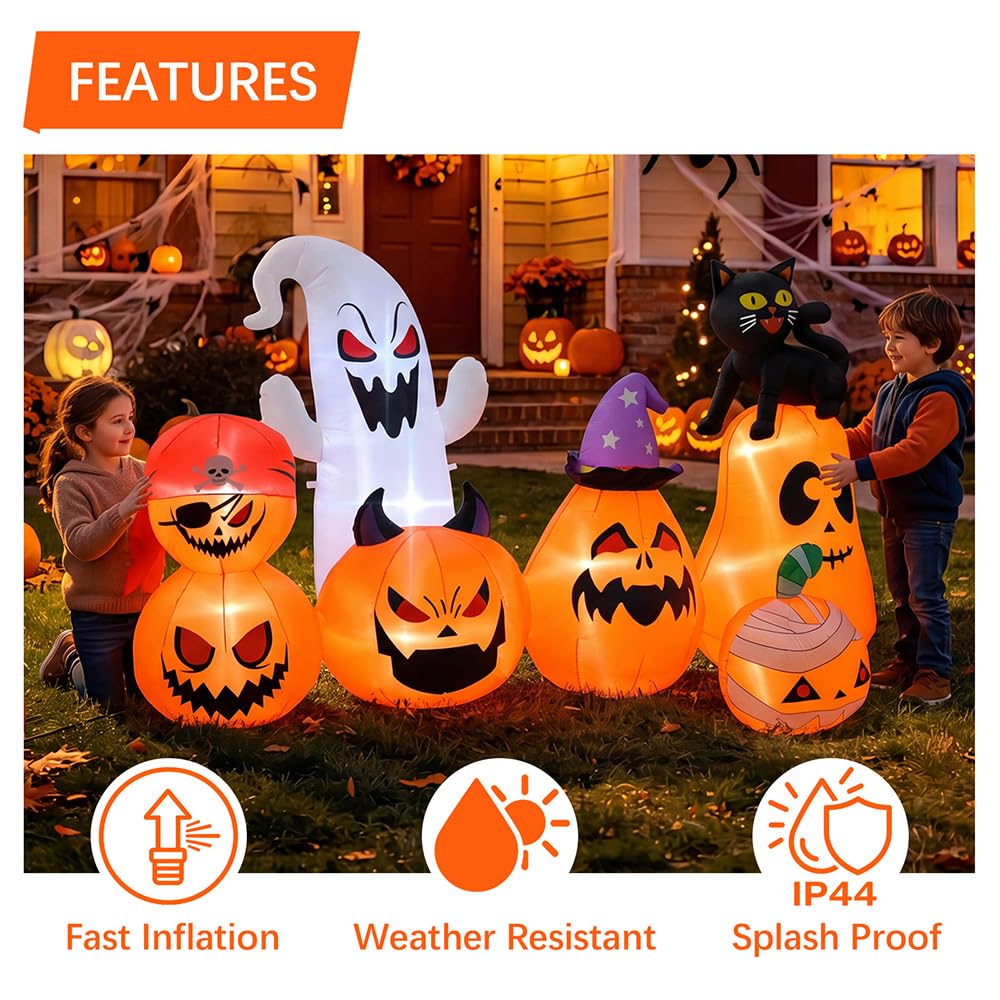 8 FT Inflatable Pumpkin Patch Yard Décor C652