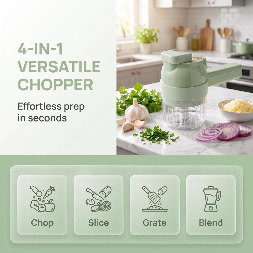 4-In-1 Electric Vegetable Cutter Set O775