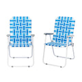 Set of 2 Blue Webbed Folding Camping Chairs D328