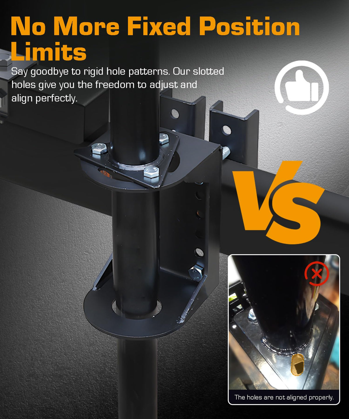 Black Steel Trailer Tongue Jack Stand Bracket Y9033