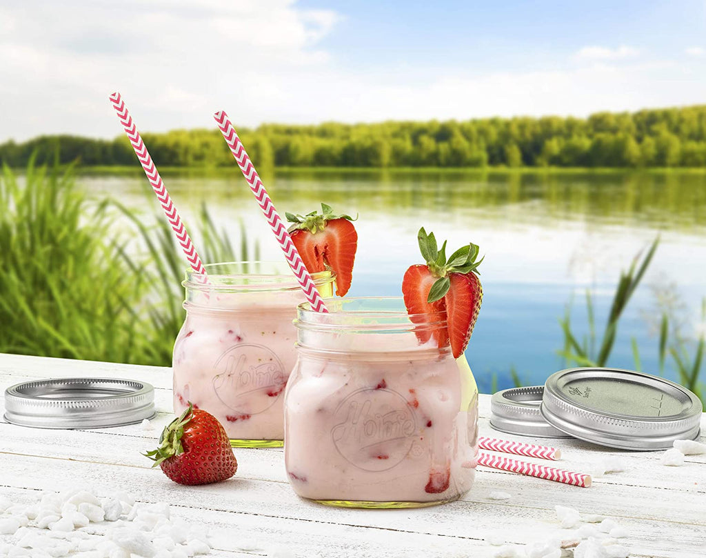 12 Pack 16Oz Wide Mouth Glass Mason Jars with Airtight Lids G507359