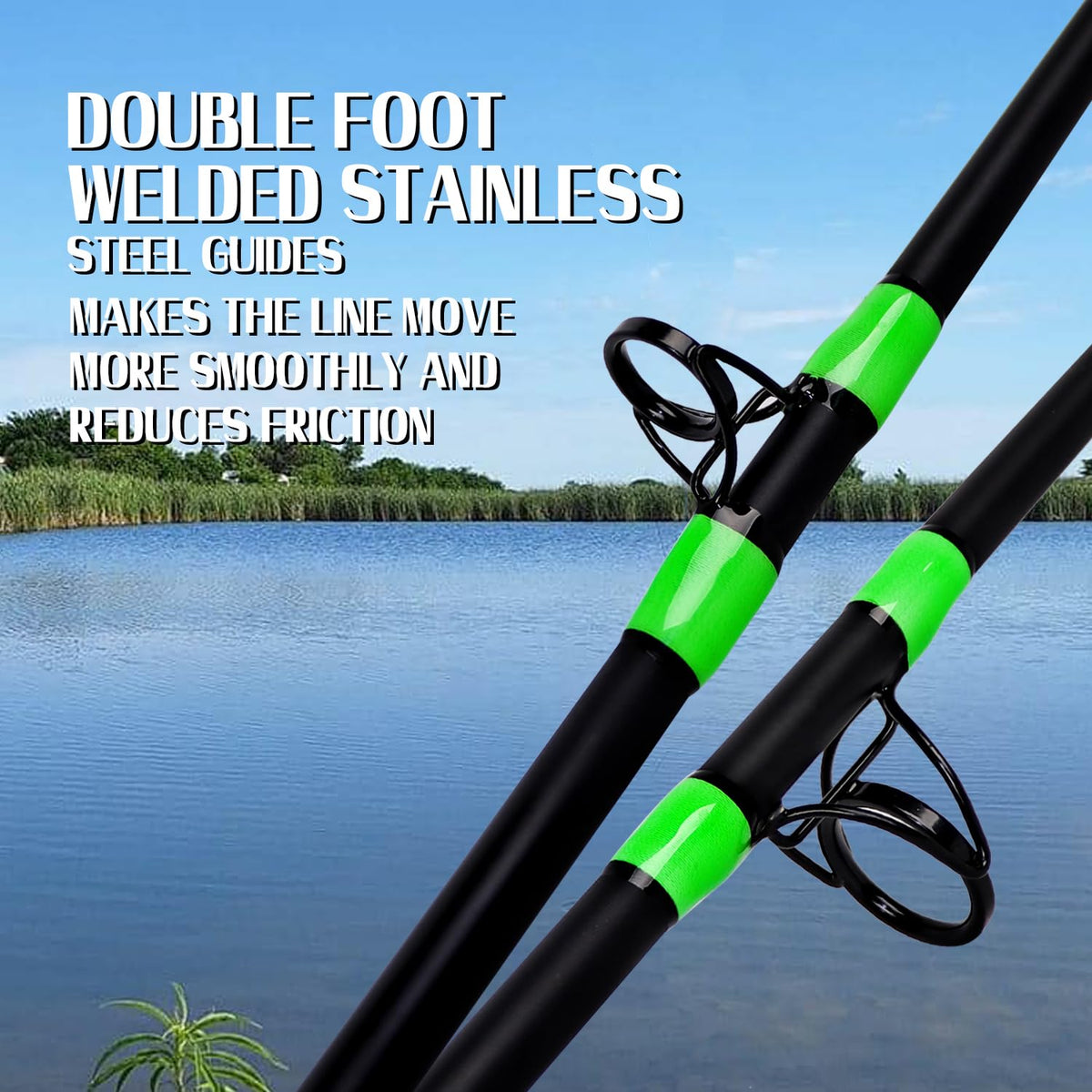 Green Catfish Fishing Rod 2 Piece M4422