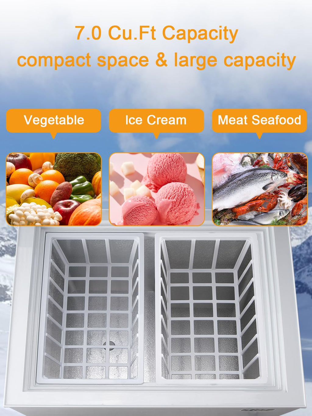 7.0 Cu.Ft White Mini Chest Freezer V61527
