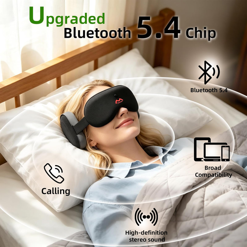 Bluetooth Sleep Mask, White Noise Headphones, 100% Blackout G702308
