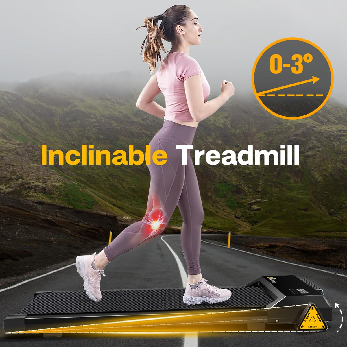Under Desk Treadmill 2.5HP 265 lbs Weight Capacity K119034