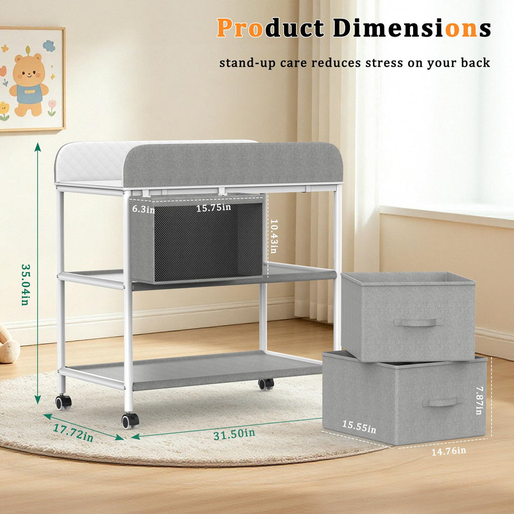 Portable Baby Changing Table with Wheels M121