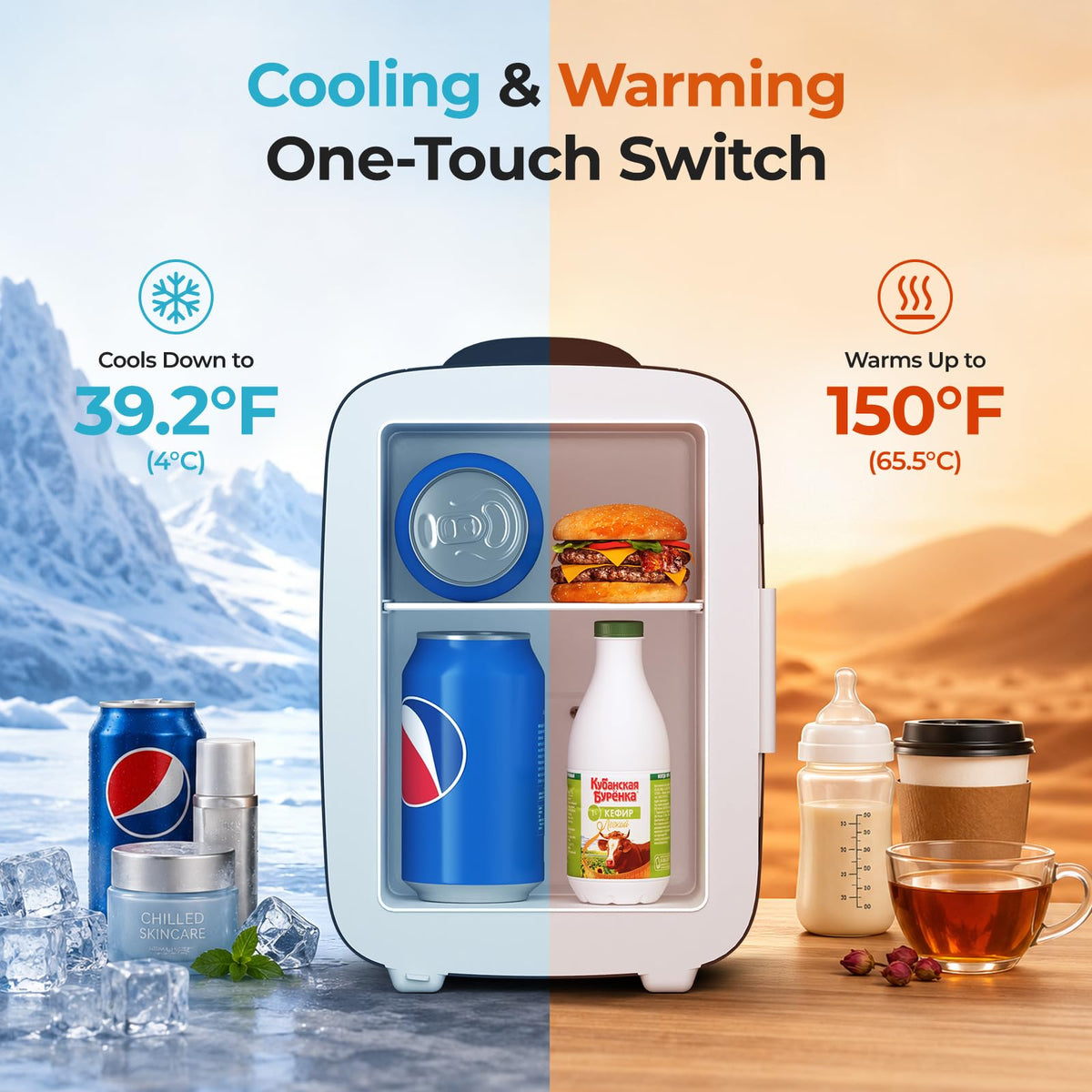 4L 6 Can Portable Mini Fridge H458617