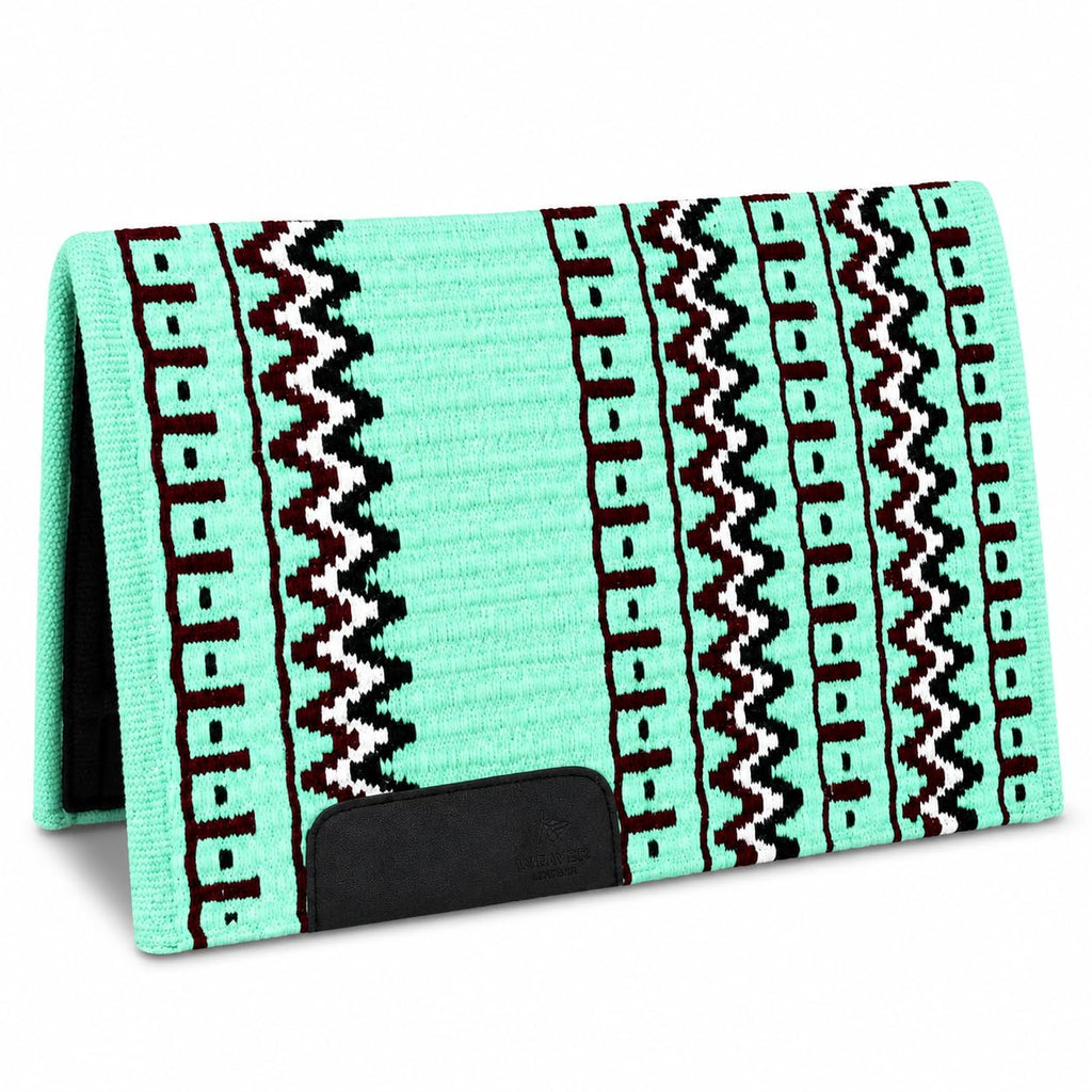 Mint Green Burgundy Tribal Horse Saddle Pad D96479