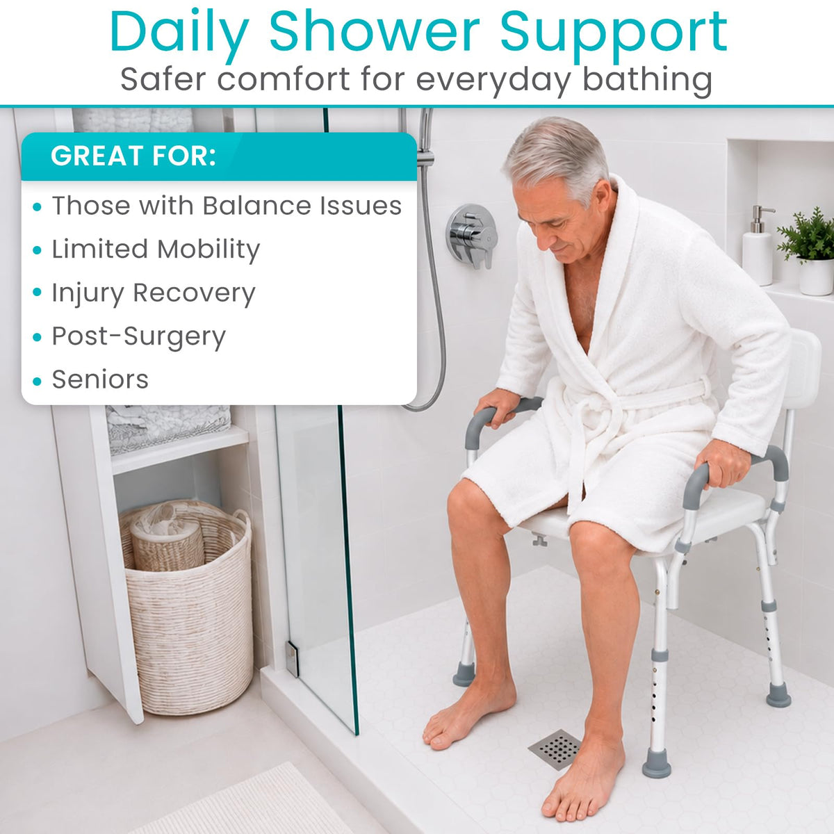 Shower Chair with Arms & Back I73945