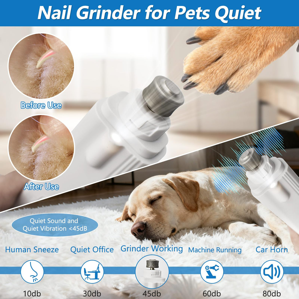 2-in-1 LED Pet Nail Clipper & Grinder with Lights G4626