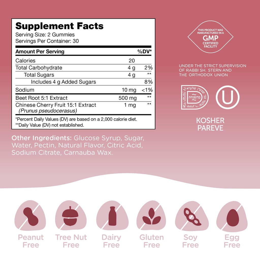 Beet Root 500 mg Cherry Gummies Z991