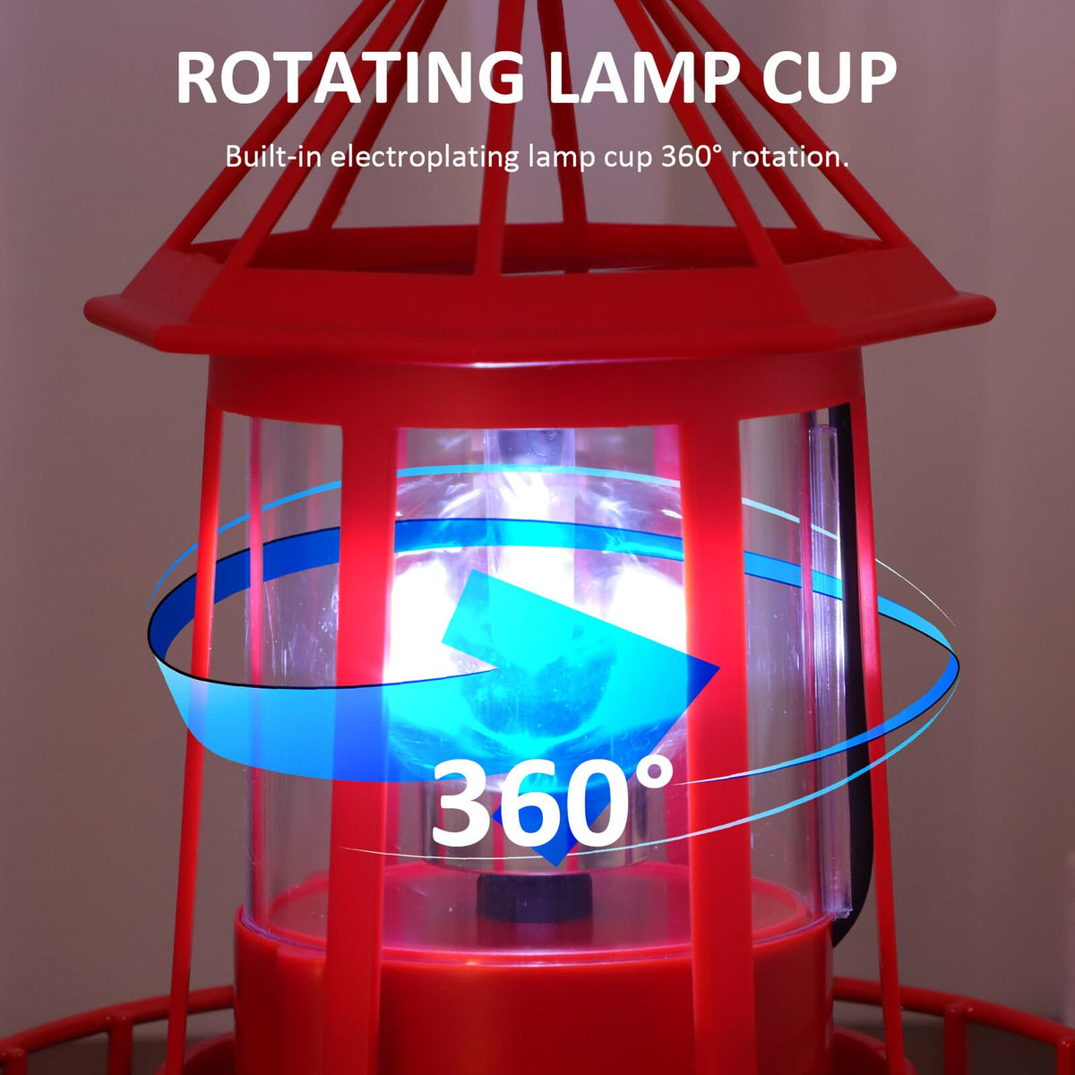 Solar Powered Rotating Lighthouse Garden Light Z256025