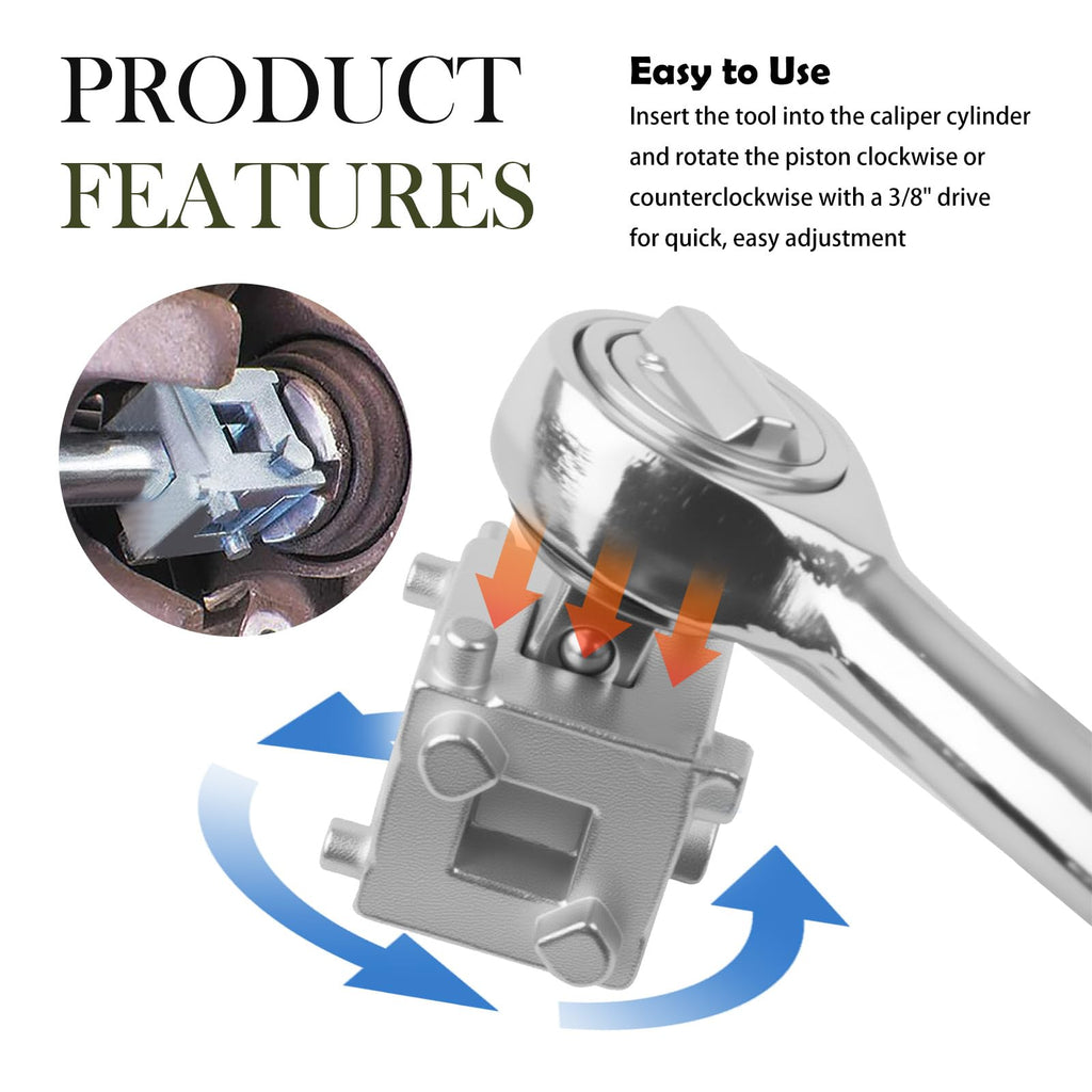 Brake Caliper Compression Tool with 3/8" Square Drive Hole R4370