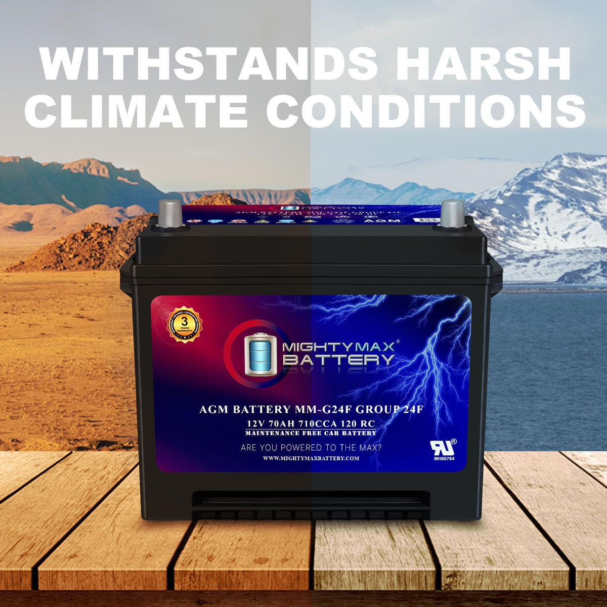 12V 70Ah AGM Replacement Battery F998