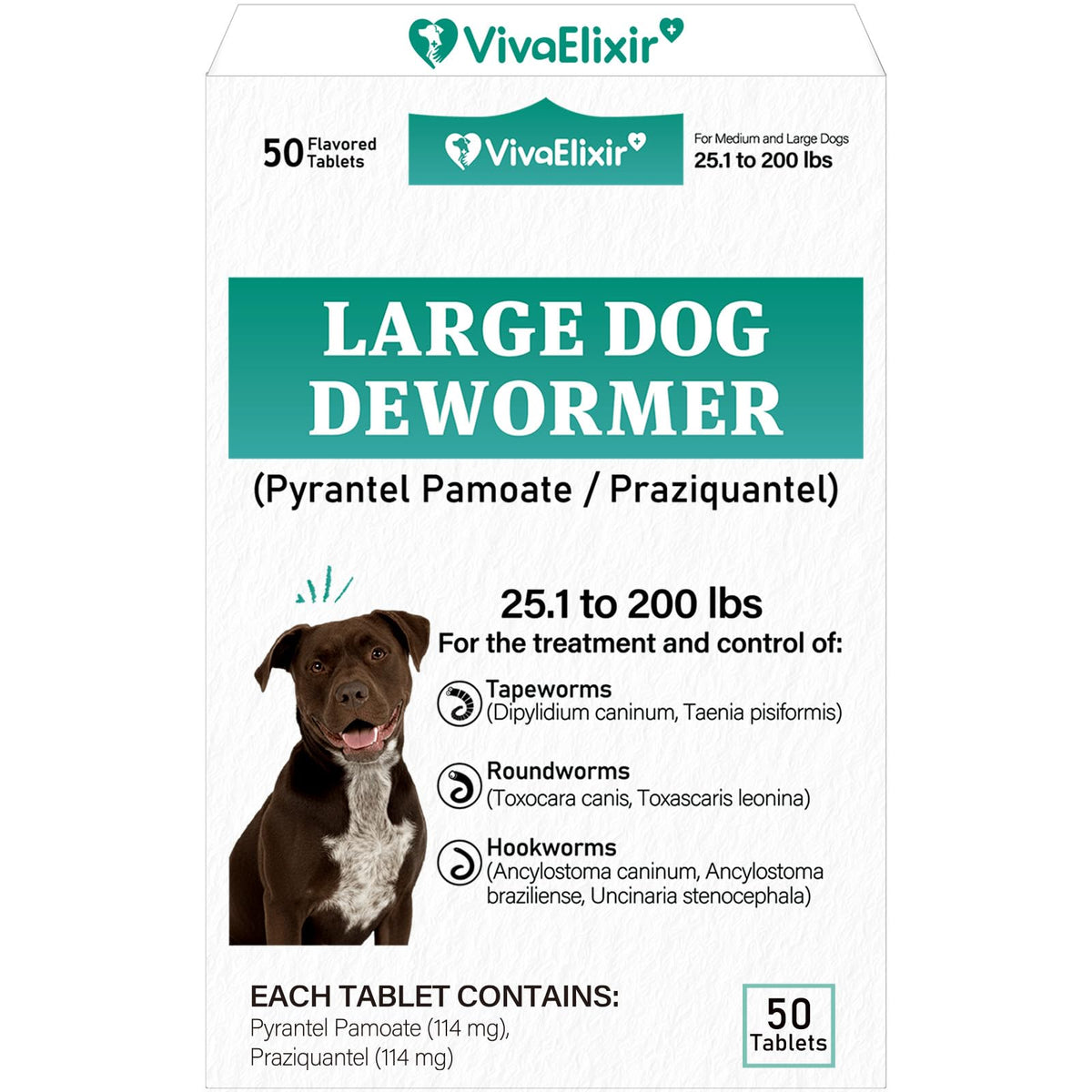 Large Dog & Puppy Oral Worm Remover 50 Tablets R19575