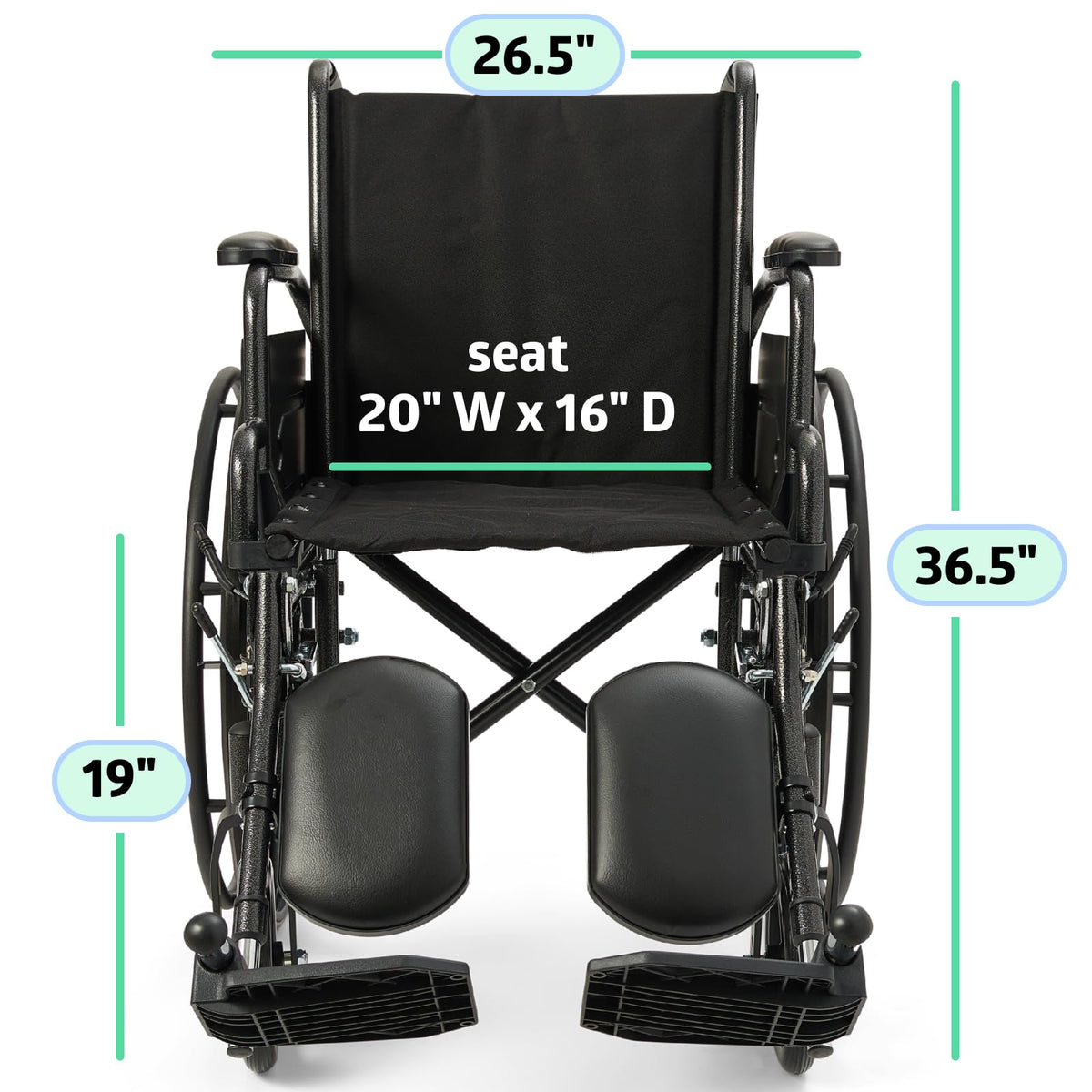 Folding Wheelchair with Swing-Back Desk-Length Arms and Elevating Footrests Q1288