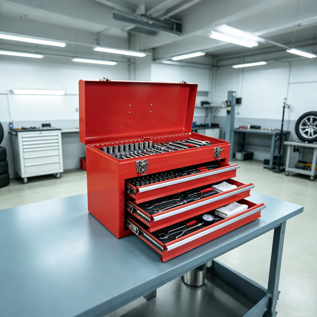 20.5-Inch Metal Tool Box with 3 Drawers X9259