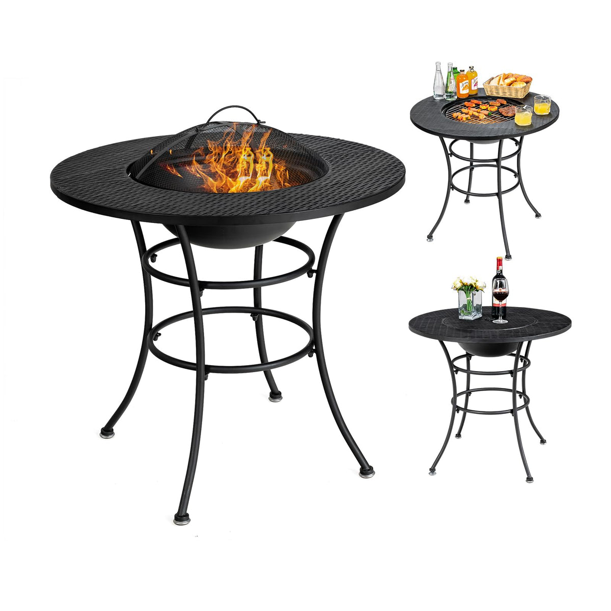 4-in-1 Outdoor Fire Pit Dining Table K3051