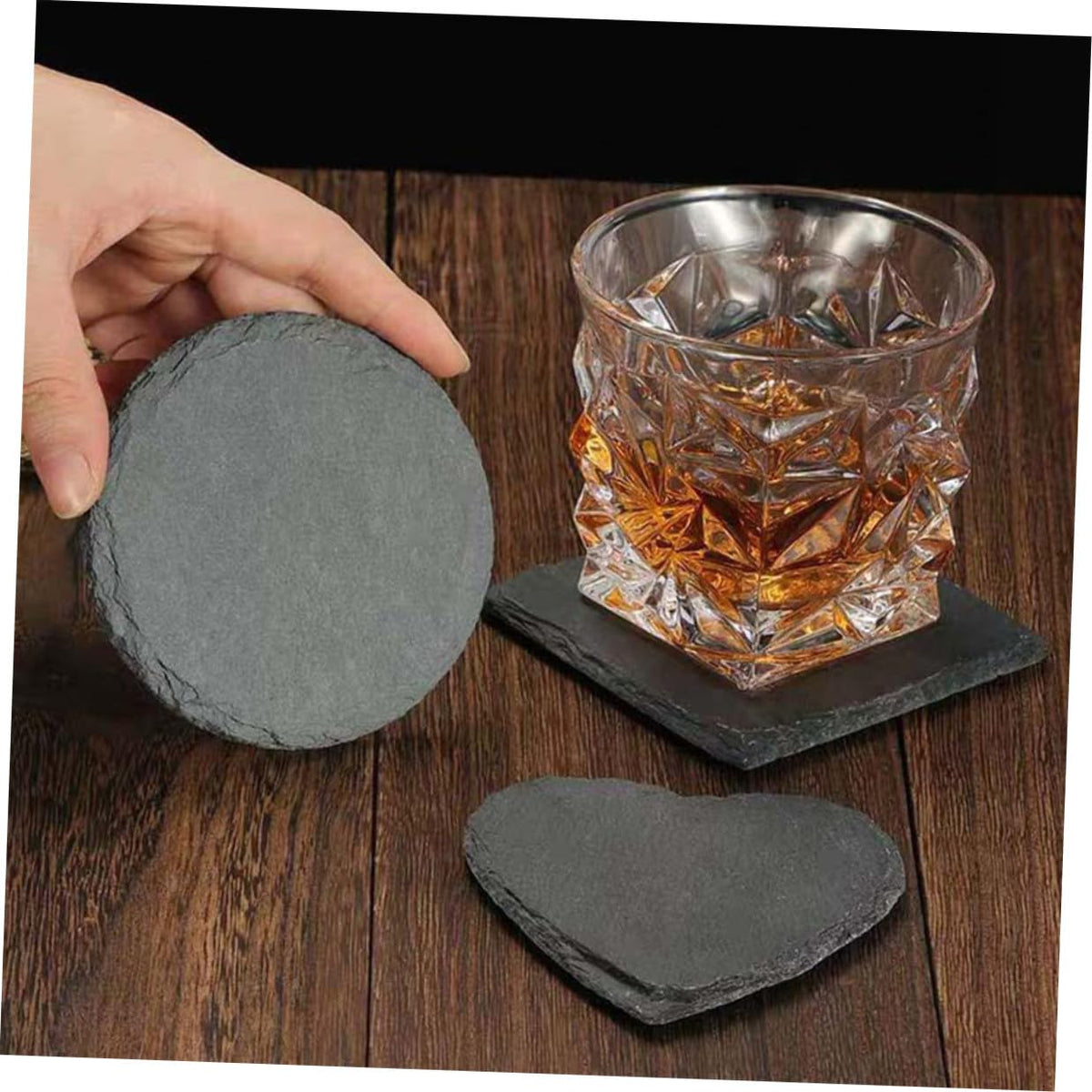 12pcs Natural Stone Coasters Set J6647