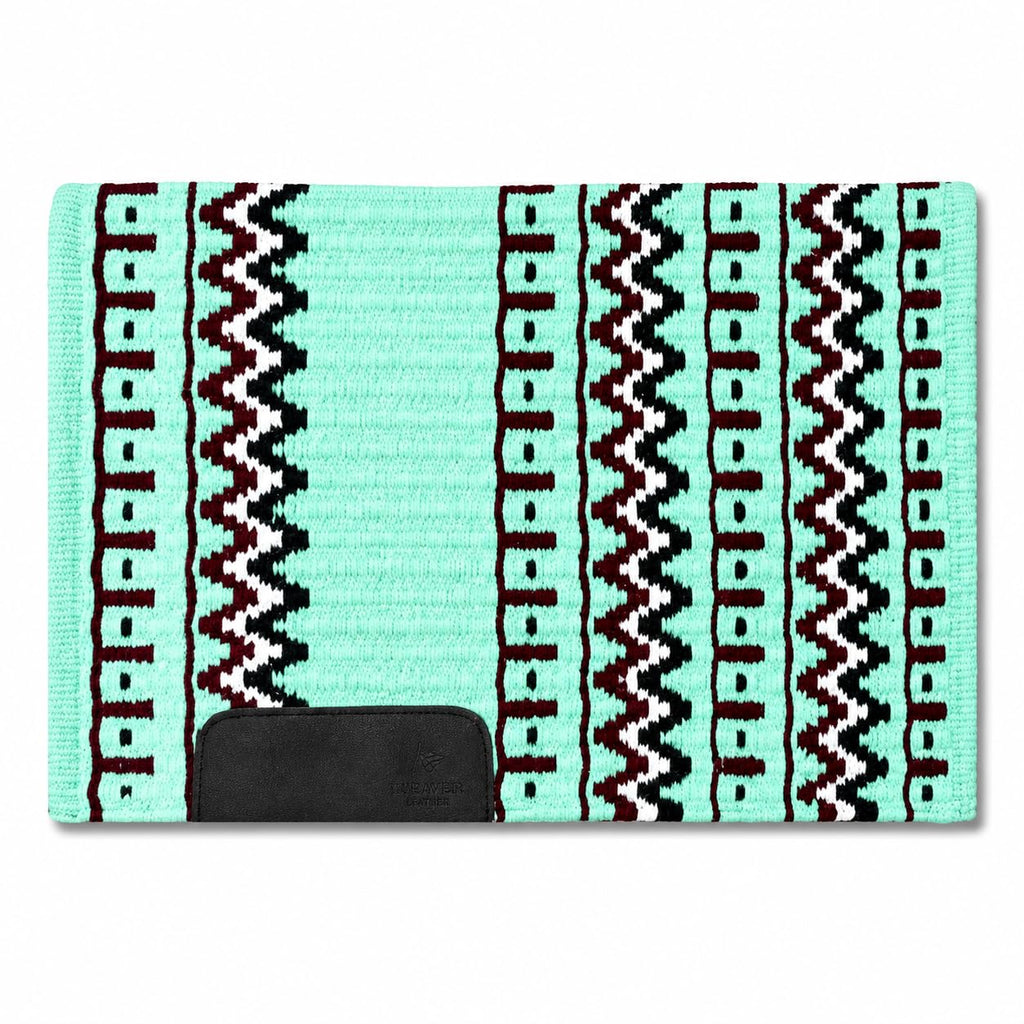 Mint Green Burgundy Tribal Horse Saddle Pad D96479