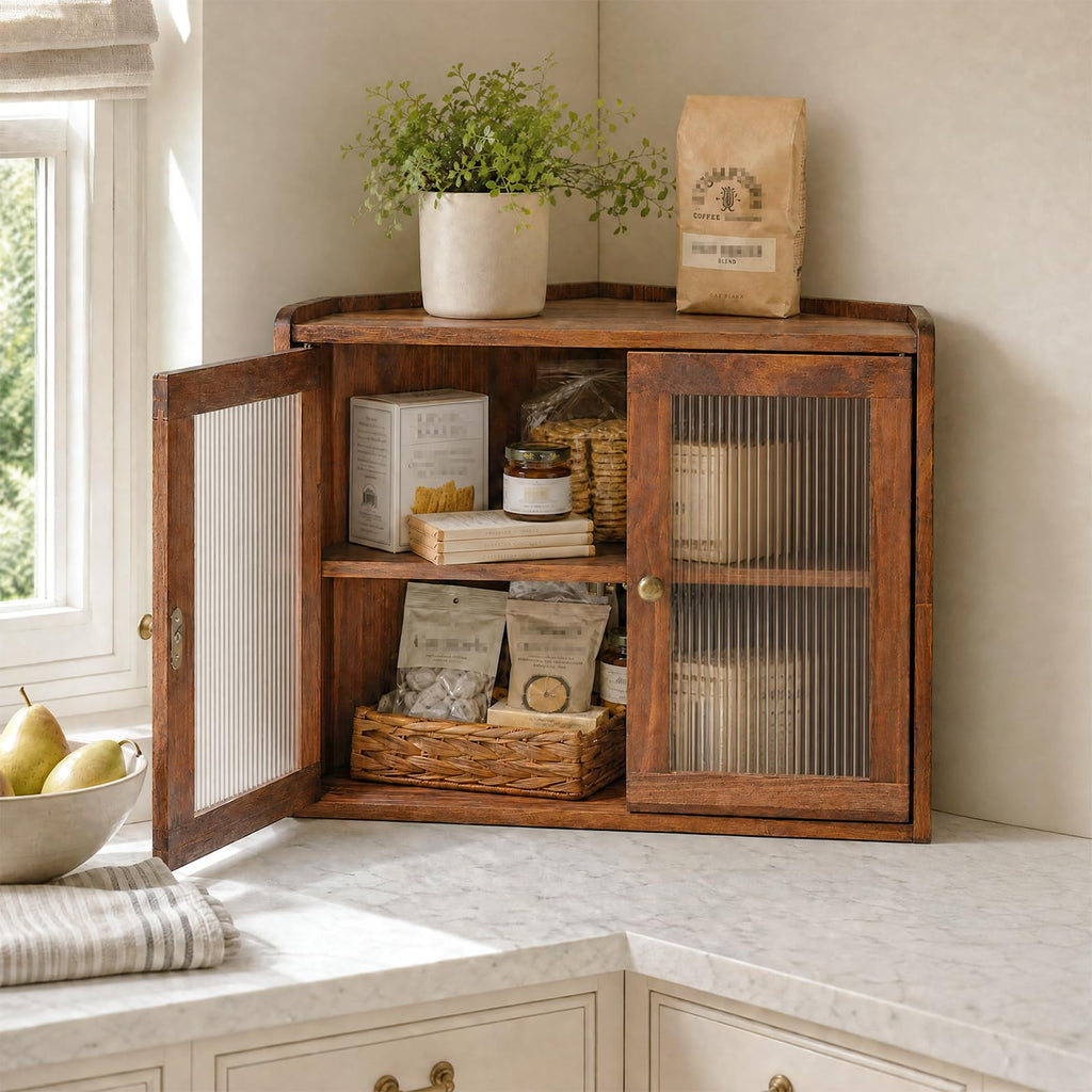 Brown Wooden Double Layer Bread Box U10377