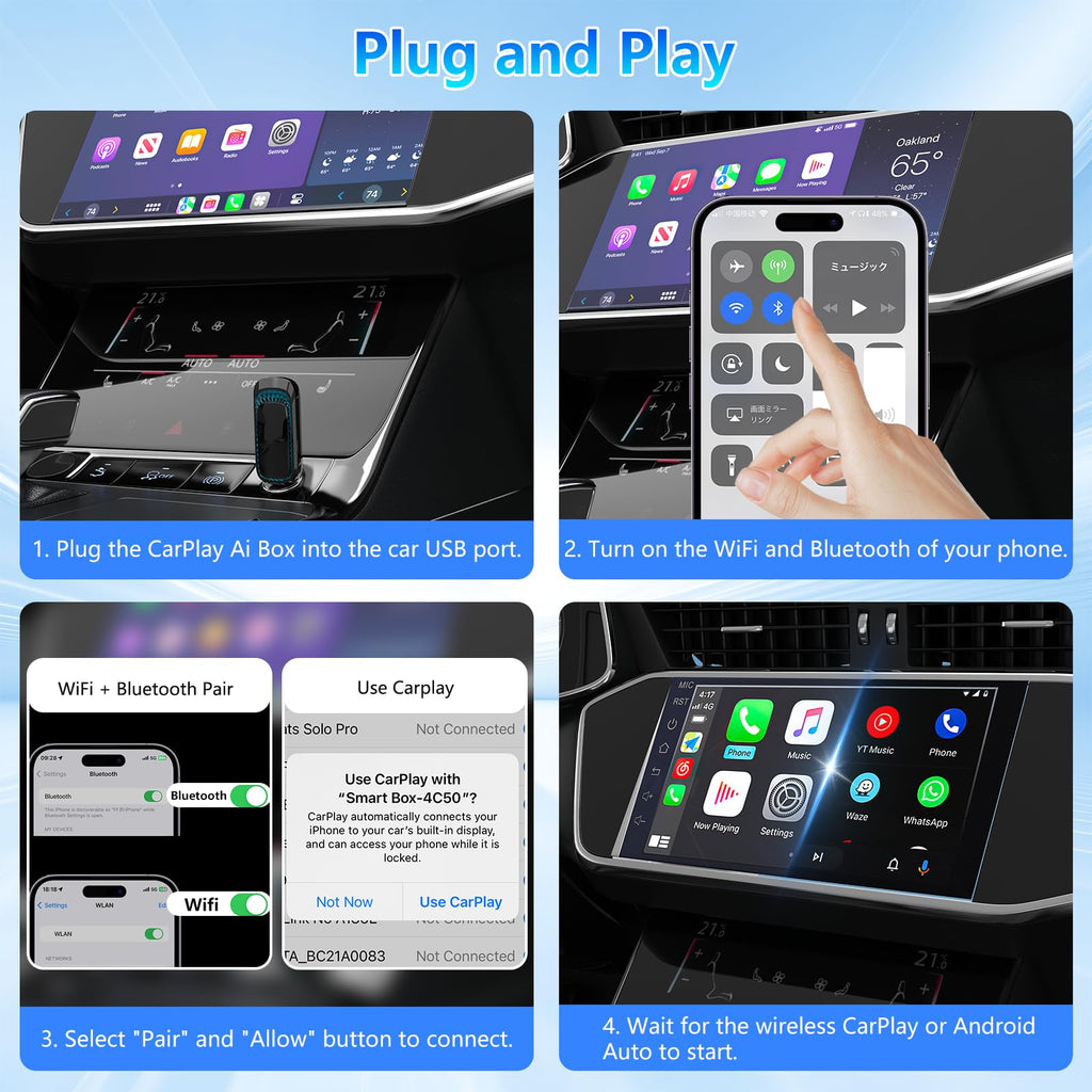 Wireless CarPlay Android Auto Adapter W308