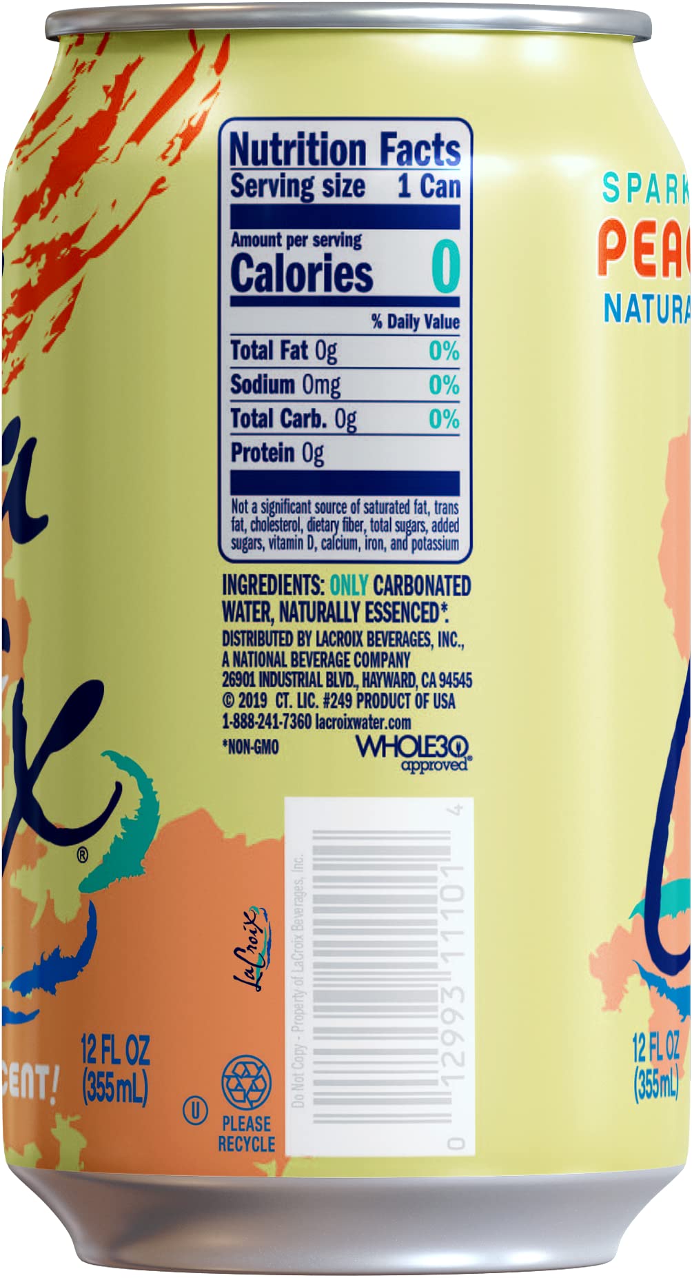 Sparkling Water Peach Pear 8 Pack 12 Fl Oz R353