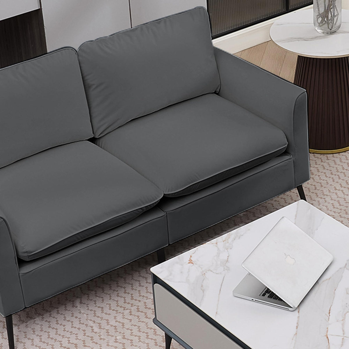 Light Gray 2 Seater Loveseat Sofa P325601
