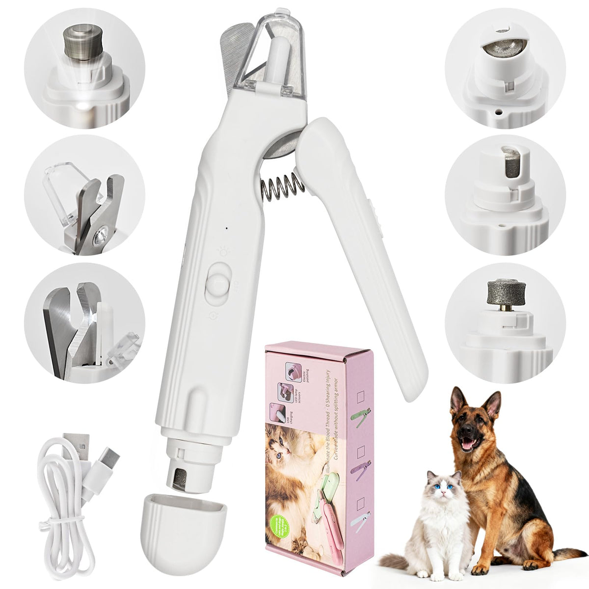 2-in-1 LED Pet Nail Clipper & Grinder with Lights G4626